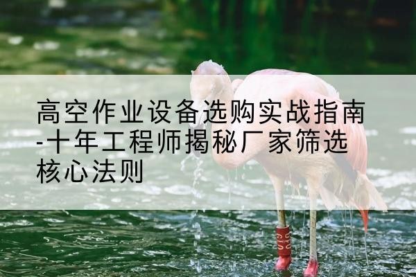 乌拉特前旗剪叉式升降机厂家-高空作业设备选购实战指南-十年工程师揭秘厂家筛选核心法则