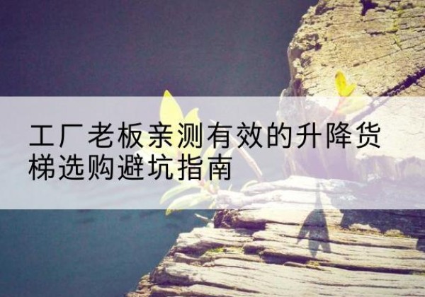 乌拉特前旗升降货梯怎么选-工厂老板亲测有效的升降货梯选购避坑指南